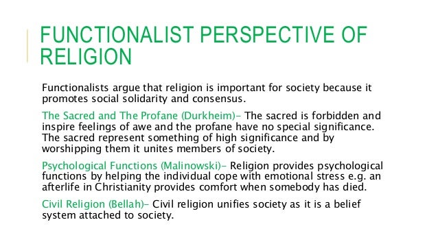 Conflict And Functionalist Perspectives On Religion And