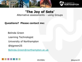 The joy of Sets!  Alternative assessments – using groups