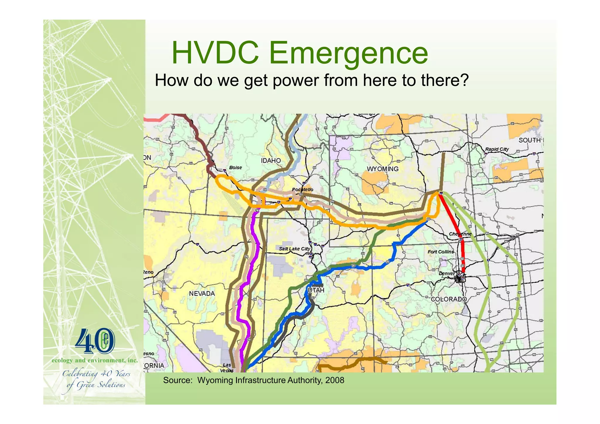 HVDC Emergence
How do we get power from here to there?




 Source: Wyoming Infrastructure Authority, 2008
 