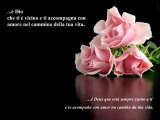 ...è Dio che ti è vicino e ti accompagna con amore nel cammino della tua vita. … é Deus que está sempre xunto a tí  e te acompaña con amor no camiño da túa vida. 