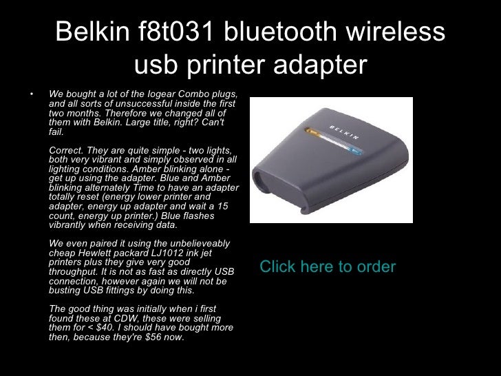 belkin bluetooth printer adapter