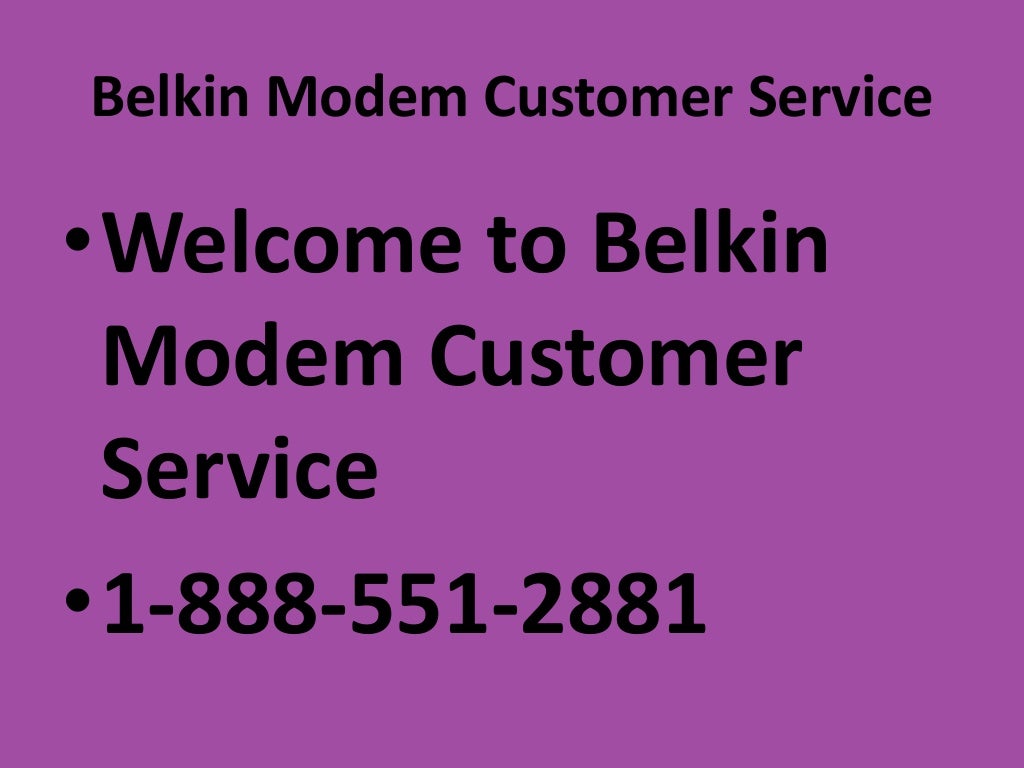 Belkin modem customer service