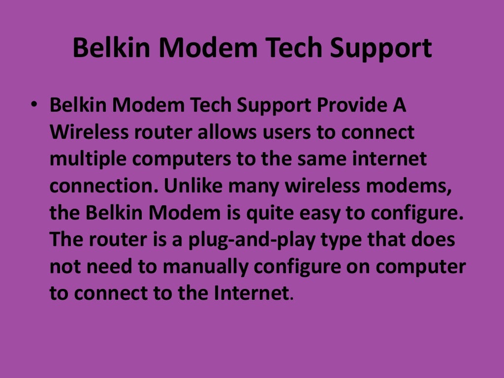 Belkin modem customer service