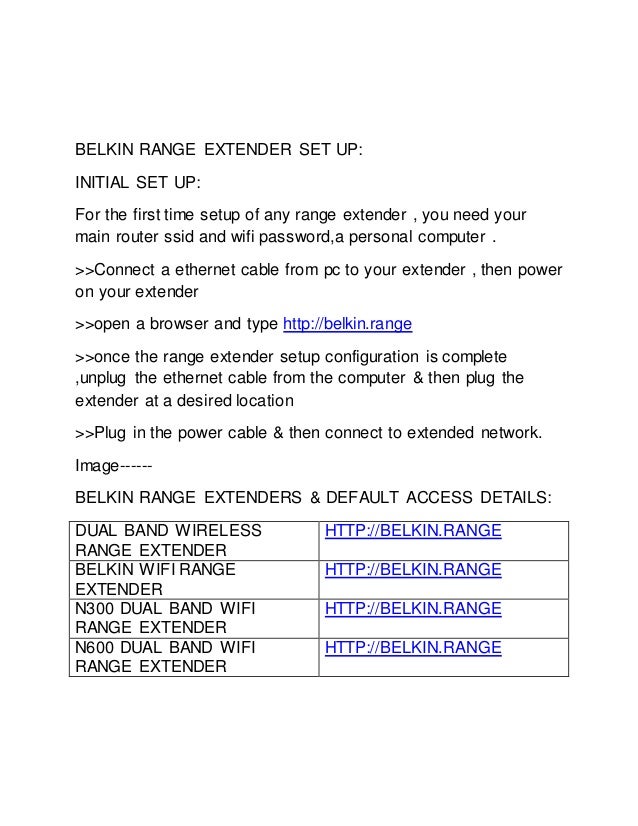 Belkin Dual Band Wifi Range Extender