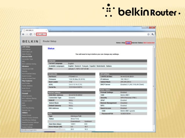 belkin router login