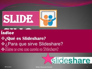 Slideshare 28/03/2011 1 Índice ,[object Object]