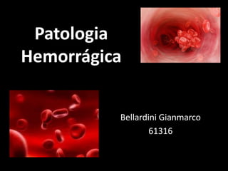 Patologia
Hemorrágica


          Bellardini Gianmarco
                  61316
 
