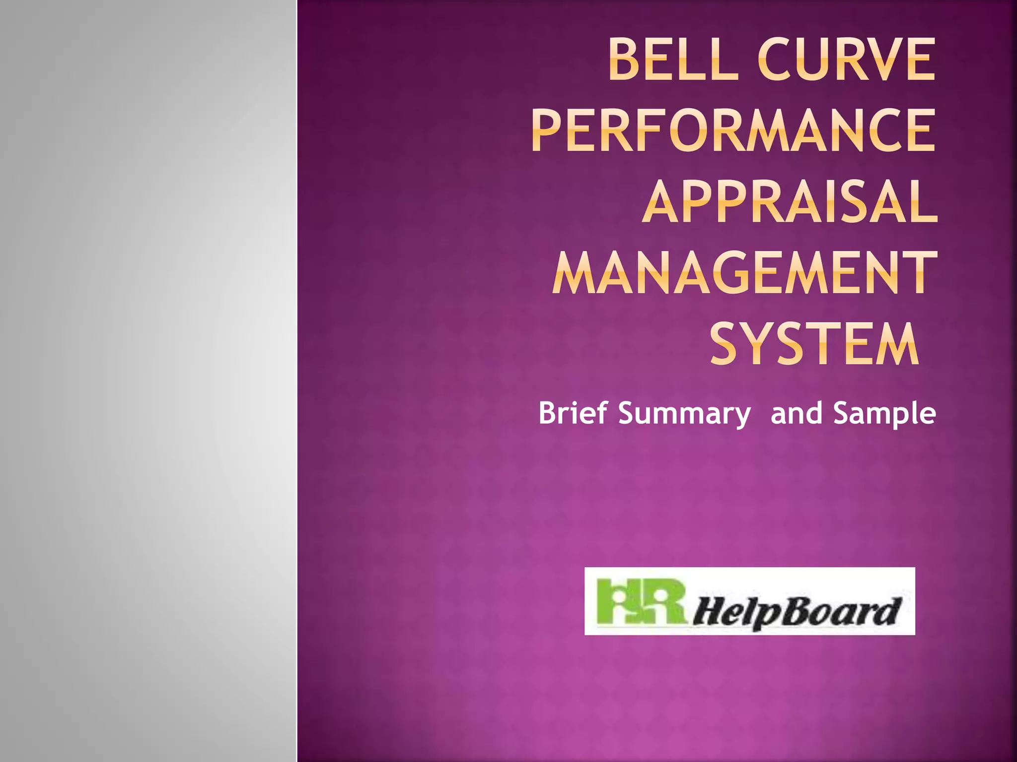 Bell curve appraisal ppt