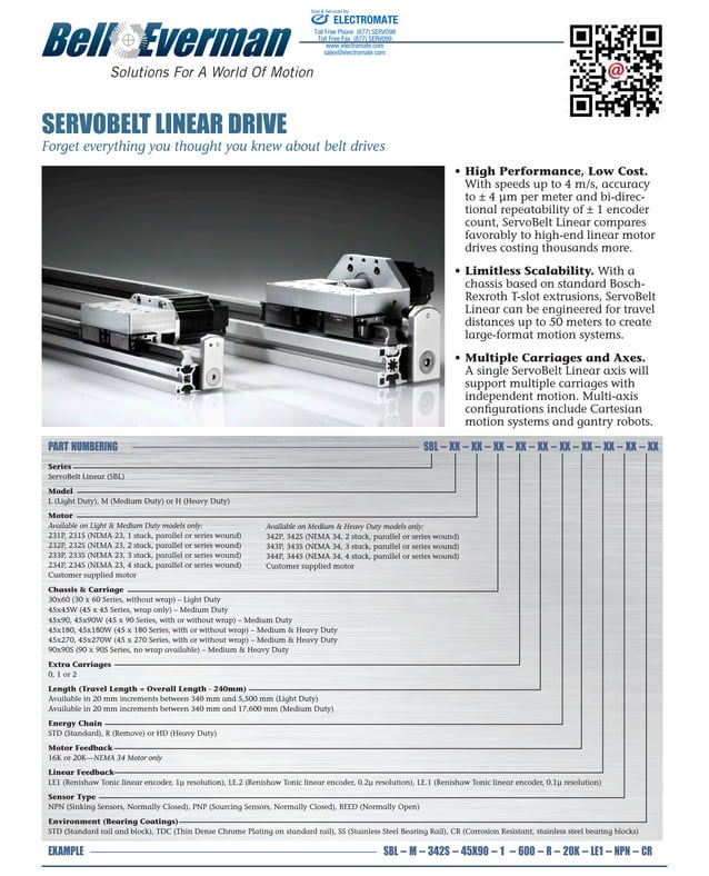 BellEverman Servobelt Linear Drive PDF