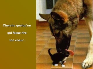 Cherche quelqu’unCherche quelqu’un
qui fasse rirequi fasse rire
ton coeur .ton coeur .
 