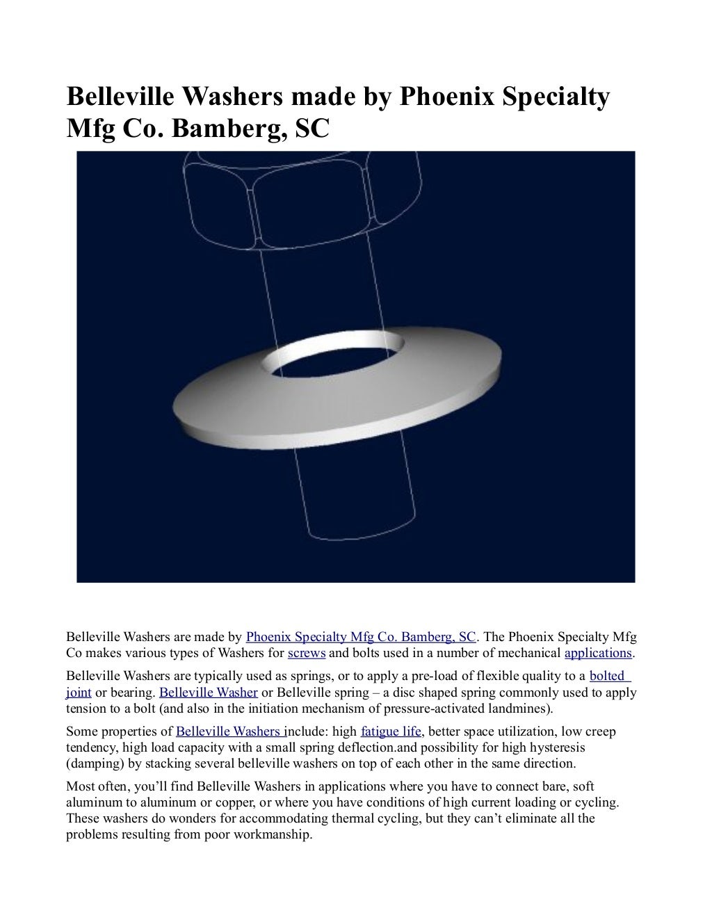 Belleville washers