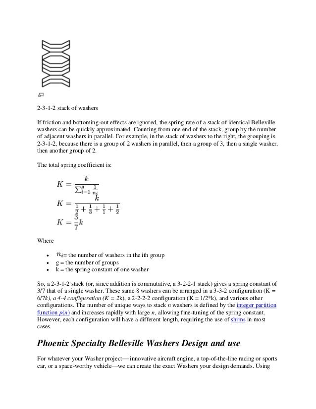 Belleville washers design and use