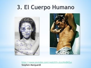 http://www.youtube.com/watch?v=JcoJHxBKOys
Stephen Marquardt
3. El Cuerpo Humano
 