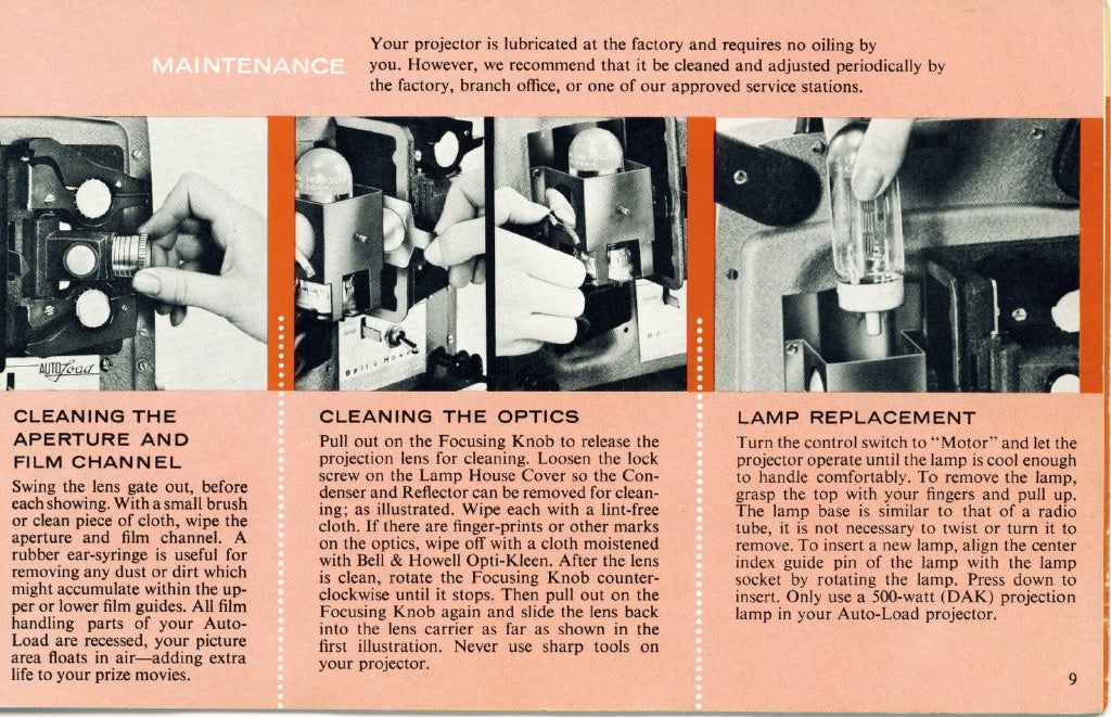 Bell & howell autoload 8mm projector user manual_english