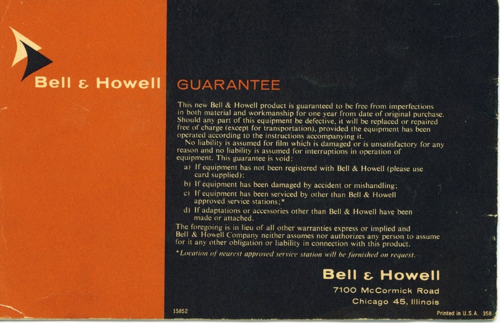 Bell & howell autoload 8mm projector user manual_english