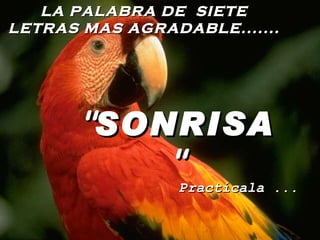 LA PALABRA DE SIETE LETRAS MAS AGRADABLE....... " SONRISA " Practícala ...