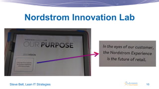 Nordstrom Innovation Lab

Steve Bell, Lean IT Strategies

10

 