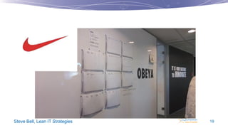 Steve Bell, Lean IT Strategies

19

 