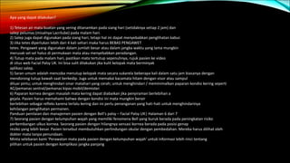 Apa yang dapat dilakukan?
1) Tetesan air mata buatan yang sering ditanamkan pada siang hari (setidaknya setiap 2 jam) dan
salep pelumas (misalnya Lacrilube) pada malam hari.
2) Salep juga dapat digunakan pada siang hari, tetapi hal ini dapat menyebabkan penglihatan kabur.
3) Jika tetes diperlukan lebih dari 4 kali sehari maka harus BEBAS PENGAWET
tetes. Pengawet yang digunakan dalam jumlah besar atau dalam jangka waktu yang lama mungkin
merusak sel-sel halus di permukaan mata atau menyebabkan peradangan.
4) Tutup mata pada malam hari, pastikan mata tertutup sepenuhnya, rujuk pasien ke video
di situs web Facial Palsy UK. Ini bisa sulit dilakukan jika kulit kelopak mata berminyak
aplikasi salep.
5) Saran umum adalah mencoba menutup kelopak mata secara sukarela beberapa kali dalam satu jam biasanya dengan
mendorong tutup bawah saat berkedip. Juga untuk memakai kacamata hitam dengan visor atau sampul
diluar pintu; untuk menghindari sinar matahari yang cerah; untuk menghindari / meminimalkan paparan kondisi kering seperti
AC/pemanas sentral/pemanas kipas mobil/demister.
6) Paparan kornea dengan masalah mata kering dapat diabaikan jika penyiraman berlebihan a
gejala. Pasien harus memahami bahwa dengan kondisi ini mata mungkin berair
berlebihan sebagai refleks karena terlalu kering dan ini perlu penanganan yang hati-hati untuk menghindarinya
kehilangan penglihatan permanen.
Panduan penilaian dan manajemen pasien dengan Bell's palsy – Facial Palsy UK| Halaman 6 dari 7
7) Seorang pasien dengan kelumpuhan wajah yang memiliki fenomena Bell yang buruk berada pada peningkatan risiko
perkembangan ulkus kornea. Seorang pasien dengan hilangnya sensasi kornea berada pada posisi genap
resiko yang lebih besar. Pasien tersebut membutuhkan perlindungan okular dengan pembedahan. Mereka harus dilihat oleh
dokter mata tanpa penundaan.
Minta selebaran kami 'Perawatan mata pada pasien dengan kelumpuhan wajah' untuk informasi lebih rinci tentang
pilihan untuk pasien dengan komplikasi jangka panjang
 