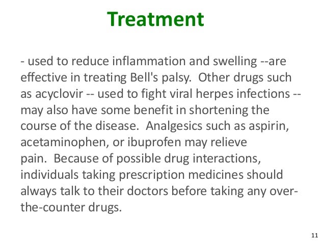 What is zovirax used to treat palsy