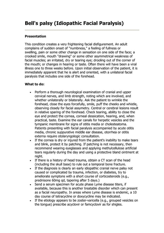 Bells Assessment.pdf Bells Palsy | PDF