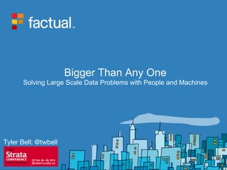 Bigger Than Any One
      Solving Large Scale Data Problems with People and Machines




Tyler Bell: @twbell
 