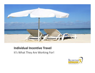 Individual Incentive Travel
It’s What They Are Working For!
 