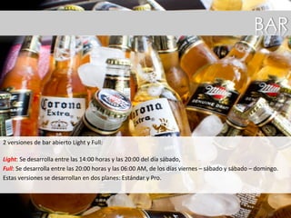 DÍA 2 BELLY SUNSET
15:00 A 19:00
Activamos la tarde con nuestros auspiciadores.
Un sinfín de actividades y entretenimiento para
disfrutar la tarde.
Entre otros Incluye:
Piscina Kem Xtreme
Beerpongs
Water Slide
Gladiadores
Taca Taca
Dj
Mantitas de Playa
Slackline
Voleyball
Paletas de playa
Terrazas Kuky
Bubble Futbol
Hamacas
Reposeras.
 