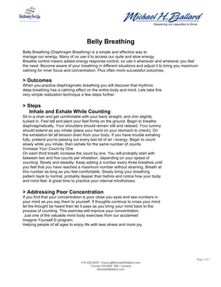 Belly Breathing Skill