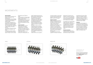 22 23
www.belman.comwww.belman.com B022016-1 – Subject to alterations and eventual misprintsB022016-1 – Subject to alterations and eventual misprints
THE E XPA NS I ON JOI NT
MOVEMENTS
Axial movement
Axial movement is movement of the
bellows in the direction of the
longitudinal axis.
This movement can be compressive,
where the bellows shortens in length,
or extensive where the bellows
extends in length.
In the majority of applications, the
expansion joint is deemed necessary
because of the increasing tempera-
ture of the pipe system. The expan-
sion joint is fitted in pipe systems and
installed between two fix points
(anchors).
The extension of the pipe is compen-
sated by the compression of the
bellows.
In some cases, typically cryogenic
and chilled water services, the pipe
system contracts in service causing
the expansion joint to extend in
length.
Thermal expansion of the pipe system
results in an axial compression of the
installed expansion joints.
The specifications for expansion joints
should always state the movements
as they affect the expansion joints,
and not those generated by the pipe
system.
Lateral movement
Lateral movement is movement
perpendicular to the bellow's
longitudinal axis; it is a shearing
movement of the bellows with one
end offset from the other, usually with
the ends of the bellows remaining
parallel to each other.
A single bellow expansion joint,
working with a shearing action, can
accept a relatively limited amount of
lateral movement, especially when the
flow characteristics of the system
demand that an inner sleeve is
necessary. For larger lateral move-
ment capability, it is usual to utilise a
twin bellows arrangement with an
intermediate pipe between the
bellows, the expansion joint lateral
movement is taken up by an angular
rotation of the bellows in opposite
directions.
The amount of lateral movement
available depends on the rotational
movement capacity of each bellows
and the distance between them,
increasing the distance between the
bellows increases the lateral move-
ment capability of the expansion joint
proportionally.
Lateral movement can be applied in
more than one plane; in such cases it
is important that the expansion joint
designer is made aware of the total
lateral movement to be applied.
Angular movement
Angular movement is the rotation of
the bellow's longitudinal axis at one
end relative to the other, the axis of
rotation is taken at exactly the
midpoint of the bellow and
perpendicular to the longitudinal axis.
Expansion joints using angular
movement to control pipe system
expansion are almost always used in
pairs, sometimes combined as part of
a twin bellows unit and sometimes in
sets of 2 or 3 in pinned restrained
expansion joints.
The intelligent use of the angular
capability of the bellows can enable a
large amount of movement to be
absorbed. In particular, pinned units
used in 2-pin or 3-pin arrangements
can convert pipe growth into angular
rotation and control the expansion
from 2 directions and in 2 planes.
It is important not to confuse angular
rotation with torsion. Torsion is a
twisting rotational movement around
the longitudinal axis; it generates
undesirable shear forces within the
bellows and its influence on the
bellows should always be avoided.
Please refer to the section about
torsion.
Universal movement
Universal expansion joints can be
designed and built to absorb applied
axial, lateral and angular movements
simultaneously. Such units usually
require a lot of flexibility to absorb
significant amounts of movements in
combination. However, this often
leads to a limited pressure containing
capacity due to considerations
towards the bellows’ stability.
Important
It is important that the designer of
expansion joint is fully informed of all
the movements to that the expansion
joint will encounter. Knowledge of the
amount of movement, its direction
and any combination of axial, lateral
and angular movements occurring
together is essential for the correct
design of the expansion joints.
See how movements are absorbed in
the various types of expansion joints:
visit our Belman Group channel on
www.youtube.com
ANIMATION OF
MOVEMENTS
AXIAL ANGULARLATERAL
 
