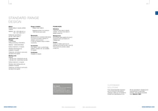 326 327
www.belman.comwww.belman.com
US
B022016-1 – Subject to alterations and eventual misprintsB022016-1 – Subject to alterations and eventual misprints
On request
Please contact us, if you have any
special requirements for
eg. temperature down to -60°C,
a special combination of ends etc.
Design condition
l	 Design code: EJMA 9
l	 Designed at 550°C for minimum 		
	 1000 thermal load cycles
Movements
Movements are considered alternatives.
The total accumulated coefficient of
utilisation cannot exceed 1.
A 100% AX utilisation allows no lateral
movements.
Accessories
Inner sleeve, cover, counter flange,
gaskets, insulation etc. are available
on request.
Certificates
Available on request.
Bellow
Multiply bellow in double certified
material.
Material: EN 1.4541/AISI 321 or
EN 1.4571/AISI 316 Ti
Tolerances: according to
EN ISO 13920 Class C.
Connection ends
Flanges
Loose flanges.
Drilling according to DIN 86044.
Material: 1.0038 (S235JRG2).
Surface treatment: on request.
Stainless steel flanges are
available on request.
Tolerances: according to norms and
standards that applies.
Welding ends
Material:
≤ DN 500:	EN 1.0345/P235 GH (HI)
> DN 500:	EN 1.0425/P265 GH (HII)
Surface treatment: on request.
Stainless steel welding ends are
available on request.
Tolerances: according to norms and
standards that applies.
STANDARD RANGE
DESIGN
We are specialised in designing and
manufacturing of customised
solutions. See selected examples
here: WebLink 13601
If the required/specified expansion
joint is not found in this product
catalogue, please do not hesitate to
forward your specifications to us.
CUSTOMISED
SOLUTIONS
PLEASE NOTE!
Vibrations
There are many ways to absorb
vibration. To know more about it,
please contact us.
Misalignment
We strongly advise against the use of
expansion joints and bellows for
misalignment.
Torsion
Torsion on bellow parts are not
desirable and should be set to zero (0).
If this cannot be avoided, please
contact us.
 