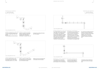 66 67
www.belman.comwww.belman.com
LFP
FP
FP
LFP
FP
Sp
FP
Lateral expansion joint with three or more tie rods
Gn
Gn
FP
Sp
Gn
Three dimensional system with lateral expansion joints
Gn
B022016-1 – Subject to alterations and eventual misprintsB022016-1 – Subject to alterations and eventual misprints
E XPA NS I ON JOI NT S E LE CTI ON
This kind of tied lateral expansion joint
is used in a similar way to that of two
gimbals.
The only difference is that the thermal
As a single expansion joint is the least
costly option, it is normally the first to
be considered. This configuration
shows a typical application of a single
expansion joint absorbing combined
axial movement and lateral deflection.
The system closely resembles the
arrangements shown for axial
movement in the preceding section.
The use of lateral expansion joints
with hinged tie rods in three-dimen-
sional piping systems can, in certain
Source: Freely adapted from EN 14917	
Source: Freely adapted from EJMA 	
Source: Freely adapted from EN 14917	
LATERAL
Expansion joint selection
expansion between the restraining
rods are compensated within the
expansion joints. The relevant
compression or extension has to be
The expansion joint is located at one
end of the long piping leg with fix
points at each end. The guides are
well spaced for both movement
control and protection of the piping
against buckling. The fix point (FP) at
the left end of the pipe system
absorbs the load on the fix point (FP)
in the direction of the expansion joint
cases, be critical, as rotation around
the longitudinal axis of the expansion
joint is theoretically possible.
included into the fatigue life calcula-
tion of the bellows.
axis, while also permitting the thermal
expansion of the short piping leg to
act upon the expansion joint as lateral
deflection. Due to the fix point,
loading exists only in the piping
segment containing the expansion
joint.
Rotation around the longitudinal axis
of the bellow should be avoided.
LATERAL
Expansion joint selection
The configuration is an alternative
arrangement in which the expansion
joint is installed in the short piping leg
Source: Freely adapted from EJMA 	
and the principal expansion is
absorbed as lateral deflection.
The longer piping leg is free of
compressive pressure loading and
requires only fix points and a guide
(Gn).
Lateral expansion joint with three or more tie rods
Lateral expansion joint with three or more tie rods
Single expansion joint for combined movements
Expansion joint installed in the short piping leg
 