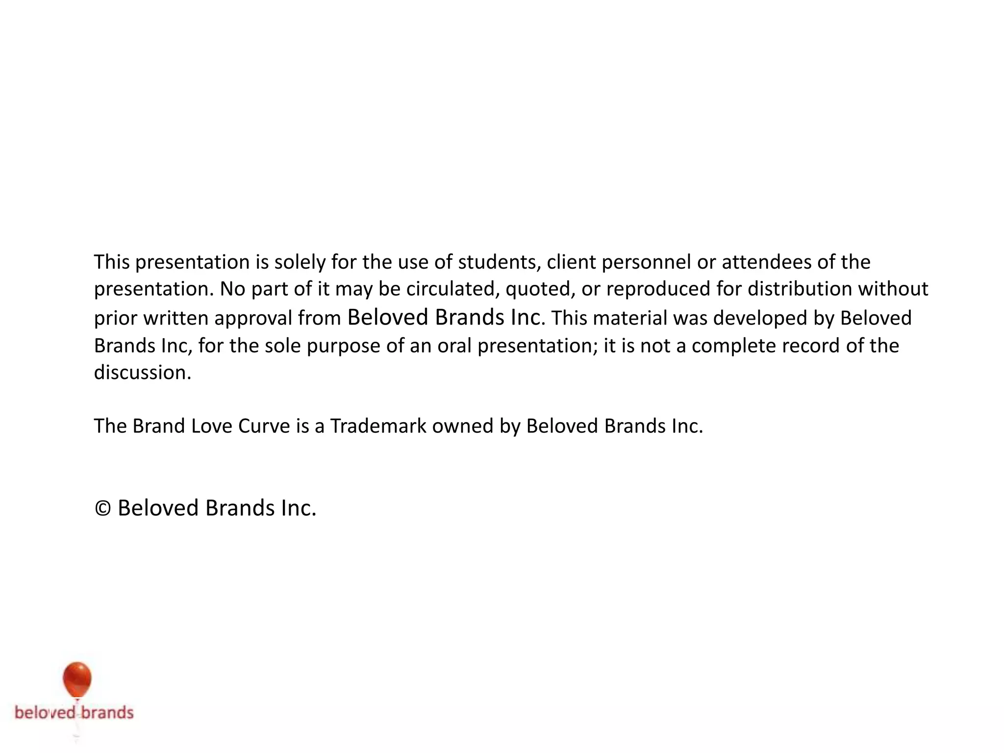 Beloved = Power = Growth = Profit



                           © Beloved Brands Inc.
 