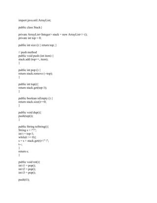 Below is the UML class diagram for the Stack class (storing Integers).docx