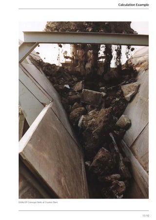 13.10
Calculation Example
DUNLOP Conveyor Belts at Crusher Plant.
 