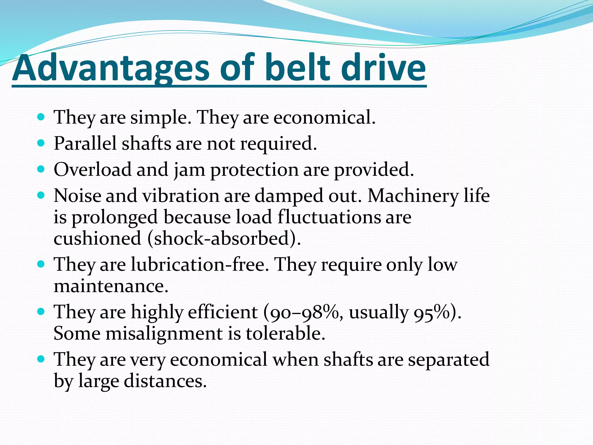 Belt drive in machines presentation | PPTX