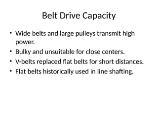 Types of belt drives and their significance | PPTX