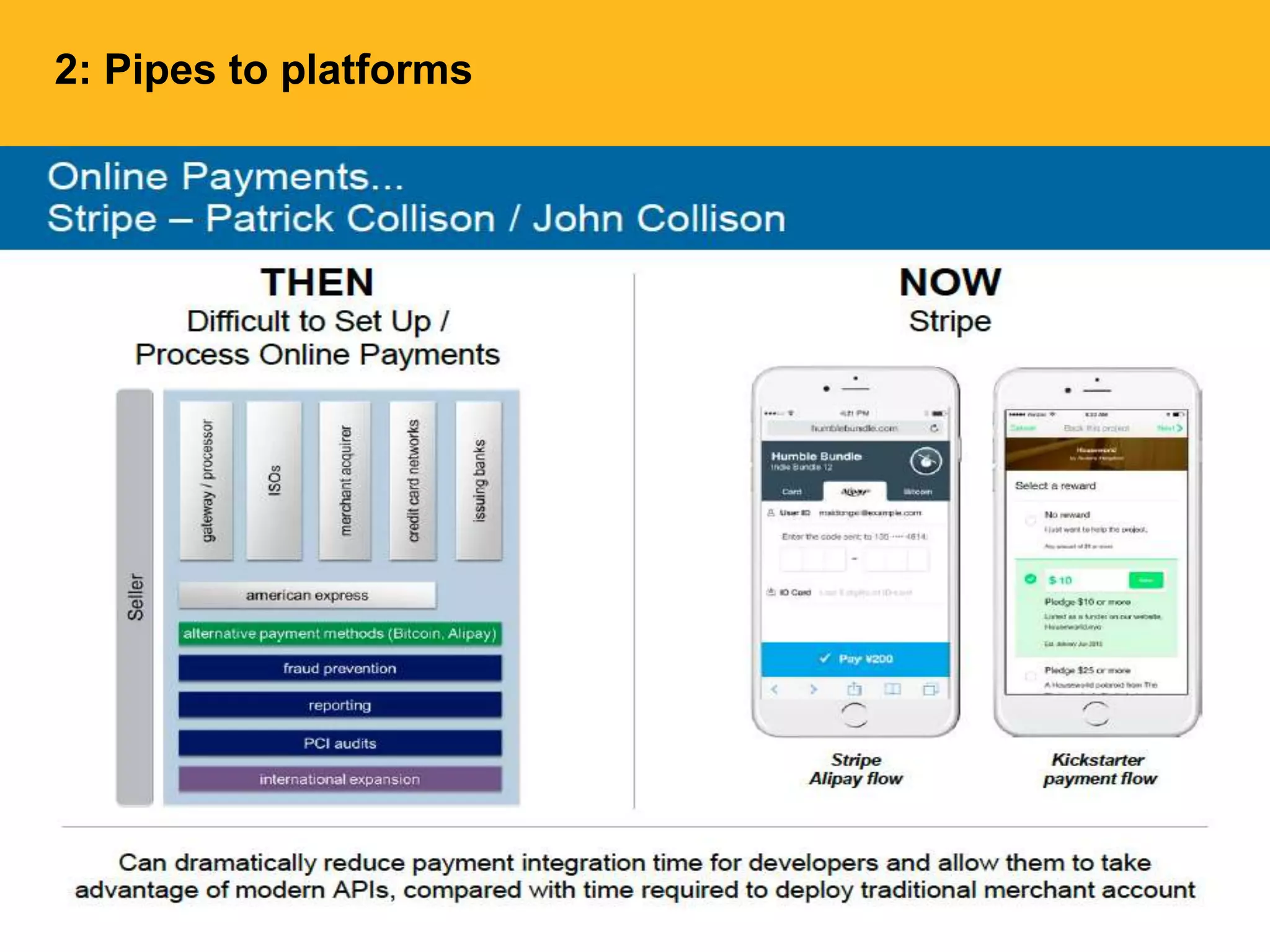 2: Pipes to platforms
 
