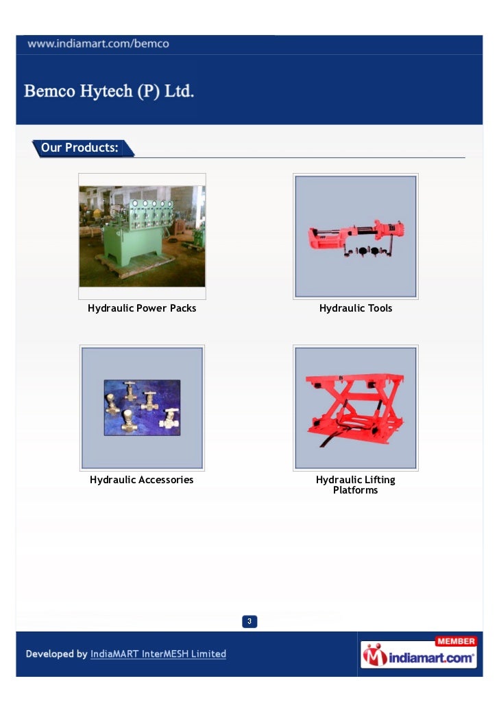 Bemco Hytech (P) Ltd., Belgaum, Hydraulic Accessories