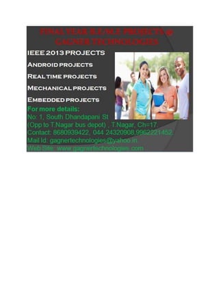 Final year IEEE 2014 BE CSE projects 
