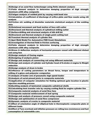 Me Engineering Variables List.pdf BE,ME MECHANICAL DESIGN AND THERMAL BASED PROJECTS 2019-2020 | PDF