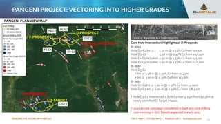 BUILDING THE FUTURE WITH METALS TSX-V: BMET | OTCQB: BMTLF | Frankfurt: 1OI.F | bemetalscorp.com
PANGENI PROJECT: VECTORING INTO HIGHER GRADES
22
PANGENI PLANVIEW MAP
Core Hole Intersection Highlights at D-Prospect:
In 2019
Hole D2-C1 Int. 1: 5.50 m @ 0.53% Cu from 191.5m
Hole D2-C2 5.56 m @ 0.47% Cu from 107.14m
Hole E2-C1 included: 0.50 m @ 1.59% Cu from 145.0m
Hole E2-C3 included: 0.50 m @ 2.73% Cu from 242.20m
In 2020
Hole D3-C1
• Int. 1: 3.98 m @ 0.39% Cu from 71.45m
• Int. 2: 3.70 m @ 0.37% Cu from 153.6m
In 2021
Hole D7-C1 Int. 1: 5.00 m @ 0.58% Cu from 43.00m
Hole D7-C2 Int. 3: 6.00 m @ 0.39% Cu from 178.42m
• Hole Q3-C1 intersected 0.62% Cu over 4.14m from 92.36m at
newly identified Q-Target in 2021
• 2022 aircore campaign completed in Sept and core drilling
commencing in Oct. Results expected in early 2023
D2-C1: Kyanite & Chalcopyrite
 