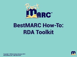 Mitinet BestMARC How-To: RDA Toolkit