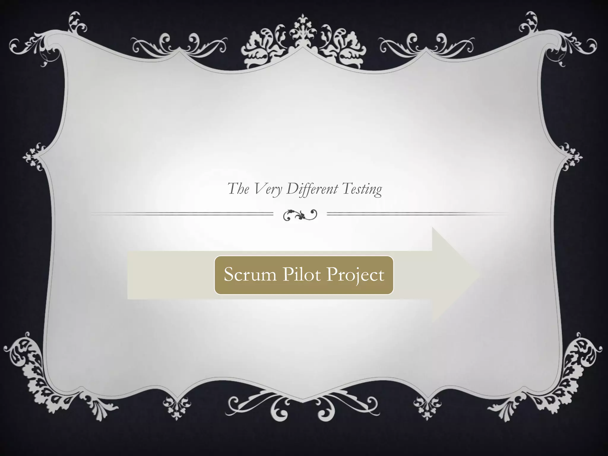 The Very Different Testing




Scrum Pilot Project
 