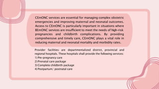 BEMONC AND CEMONC NOTES in Maternal andi | PDF