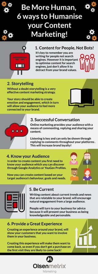 Be more human, 6 way to humanise your marketing content