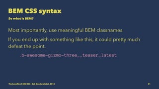The benefits of BEM CSS | PDF
