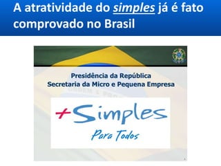 A atratividade do simples já é fato
comprovado no Brasil
 