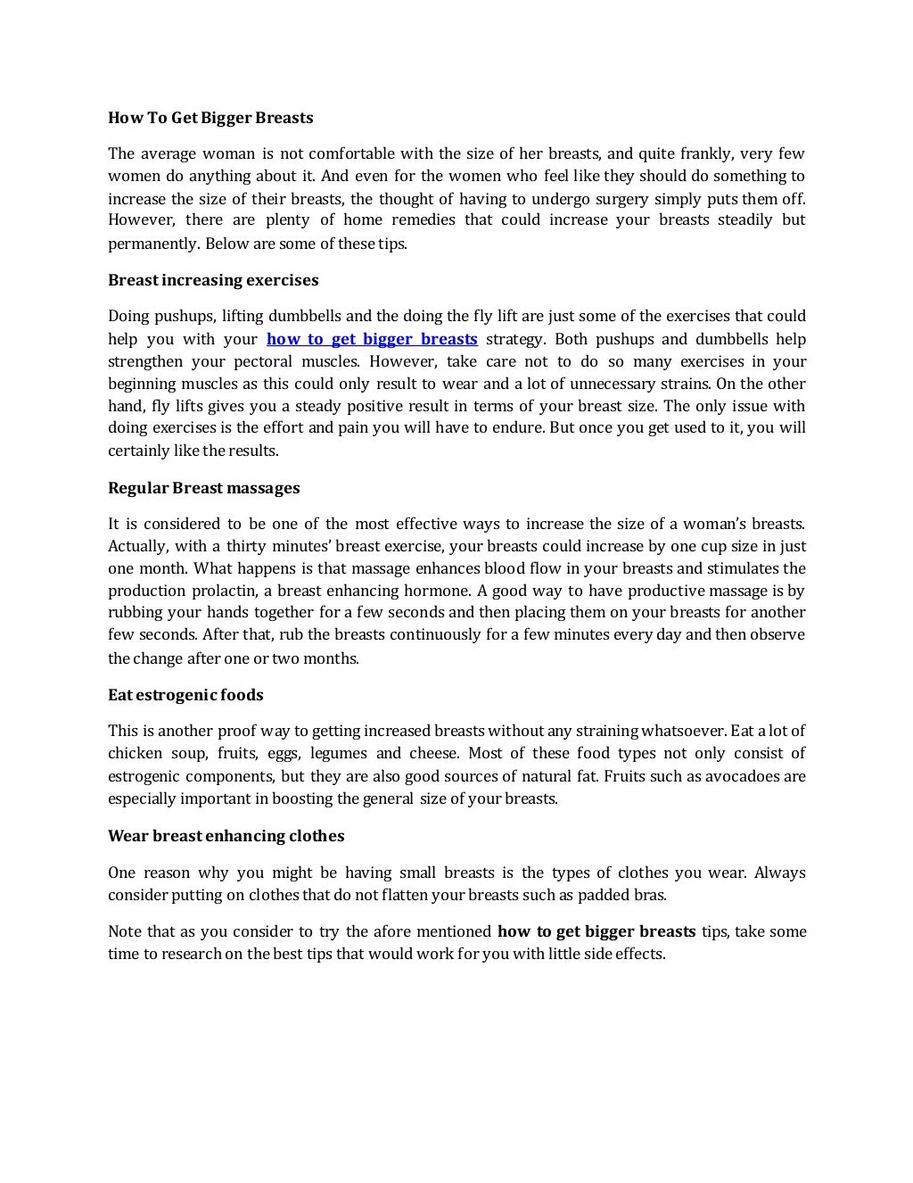 How To Get Bigger Breasts