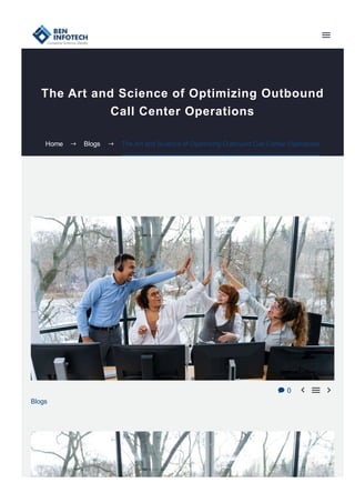 The Art and Science of Optimizing Outbound
Call Center Operations
 0   
Blogs
Home  Blogs  The Art and Science of Optimizing Outbound Call Center Operations
 